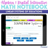 Linear Systems Digital Interactive Notebook for Algebra 1