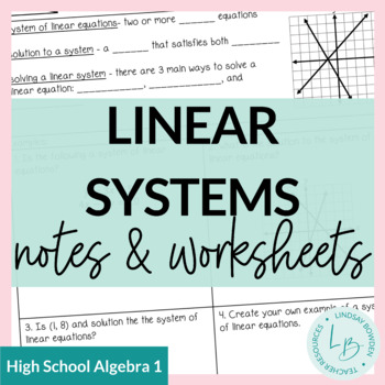 Preview of Linear Systems Guided Notes and Worksheets