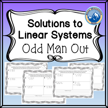 Preview of Linear Systems Odd Man Out