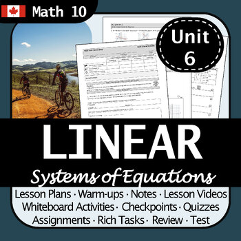 Preview of BC Math 10 Solving Linear Systems Unit | No Prep! Engaging, Differentiated