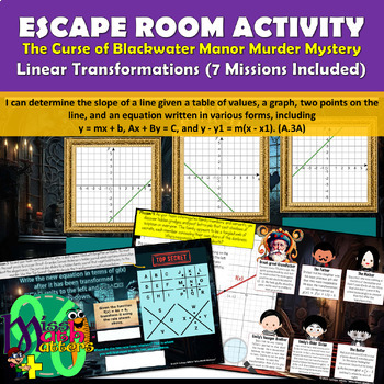 Preview of Linear Transformations Digital Escape Room & Murder Mystery | Highly Engaging!