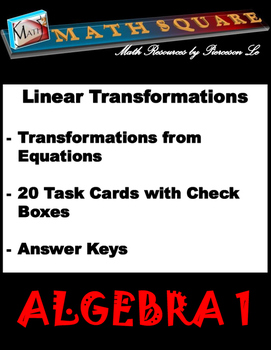 Preview of Linear Functions - Identifying Linear Transformations from Equations Task Cards