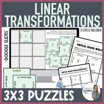 Preview of Linear Transformations| y-intercept |  Digital and Printable 3x3 Puzzles