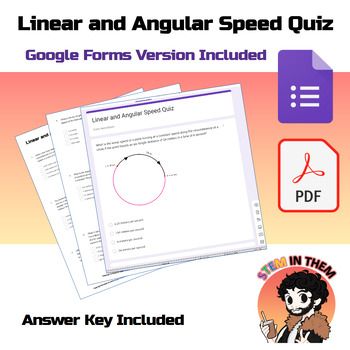 Preview of Linear and Angular Speed Quiz :Google Forms :Digital