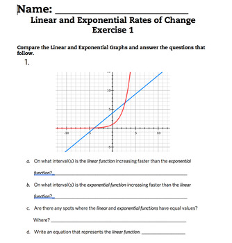 Preview of Linear and Exponential Rates of Change Complete Bundled Unit Lessons 1-6