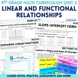 Linear and Functional Relationships Unit 8th Grade Math Cu