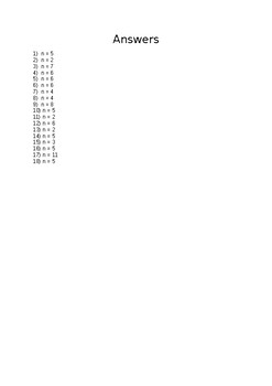 Preview of Linear equation with one variable worksheet