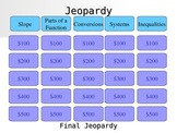 Linear functions, systems and inequalities Jeopardy