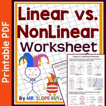 Preview of Linear vs Nonlinear Functions Worksheet
