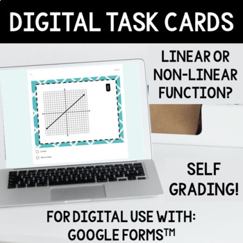Preview of Linear vs Non-Linear Function Task Card Sort - PDF and Google Form