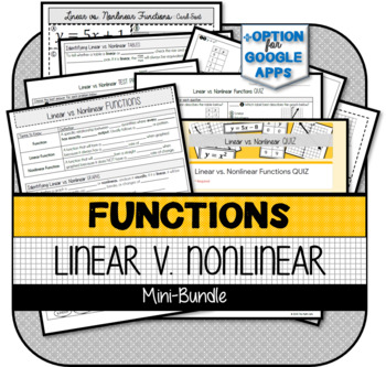 Preview of Linear vs. Nonlinear Functions MINI-BUNDLE