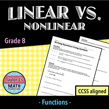 Preview of Linear vs. Nonlinear Functions Worksheet