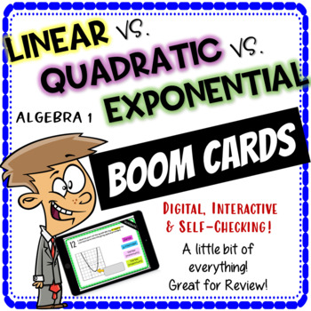 Preview of Linear vs. Quadratic vs. Exponential Boom Cards