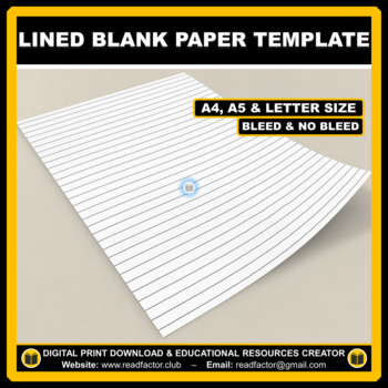 Preview of Lined Blank Paper Template - A4, A5 & Letter Size