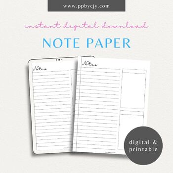 Preview of Lined Bullet Journal Paper With Checkboxes | Printable Lined Paper With Task Box