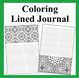 Lined Coloring Journal Pages-100 Different Coloring Design