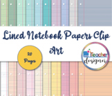 Lined Notebook Papers | Digital Paper Backgrounds | 20 Pas