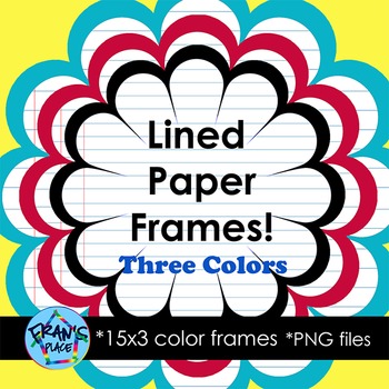 Lined Paper Frames Clip Art: Add to your worksheets, covers and other  resources