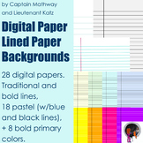 Lined Paper, Notebook Paper, Digital Paper Download