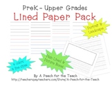Lined Paper- Multiage - With line size, color, orientation