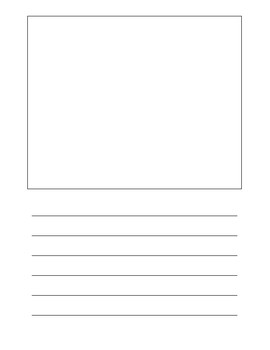 Lined Paper With Picture Box 6 Lines By Trishcier Tpt