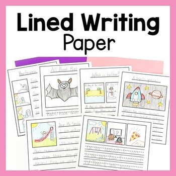 Kindergarten Writing Paper with Picture Box • Mrs E Virtually