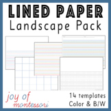 Lined Paper for Kids Landscape Orientation