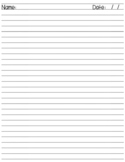 Lined Paper w/ Name and Date