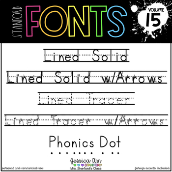 Preview of Lined, Tracer, & Primary Phonics Fonts for Handwriting - Stanford Font Bundle 15