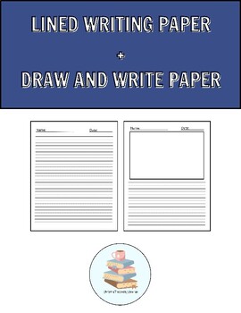 Preview of Lined Vertical Writing Paper, Plus Draw and Write Paper
