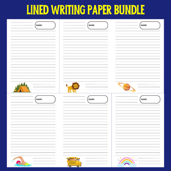 Preview of Lined Writing Paper Bundle - 7 Different Themes
