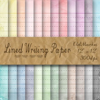 Preview of Lined Writing Paper Digital Paper Pack-Large Lined Paper-8.5x11 and 12x12 Sizes