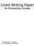 Lined Writing Paper for Elementary Grades