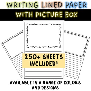 Preview of Lined Writing Paper with Box/ BUNDLE