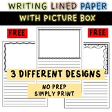 Lined Writing Paper with Picture Box