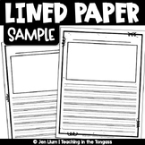 lined paper with picture box teaching resources tpt