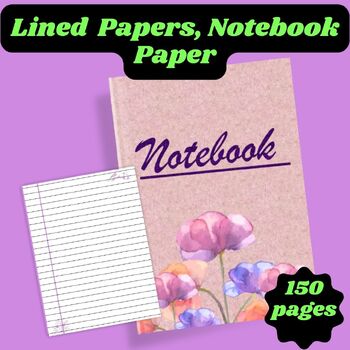 Preview of Lined Writing Papers Notebook Paper