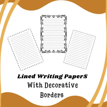 Star Borders Lined Writing Papers with Picture Boxes