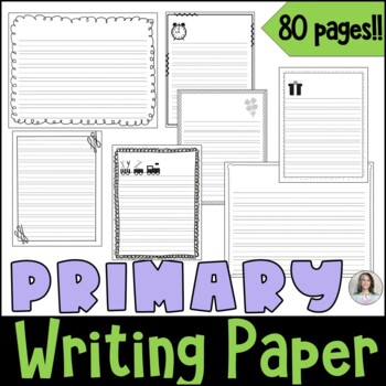 Preview of Lined Writing Papers with Borders and Pictures - Primary