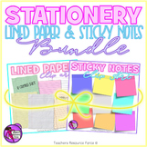 Lined paper and sticky notes clip art bundle