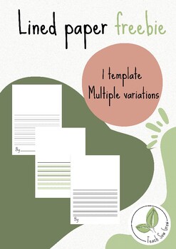 Preview of Lined paper freebie 1 template with customisations