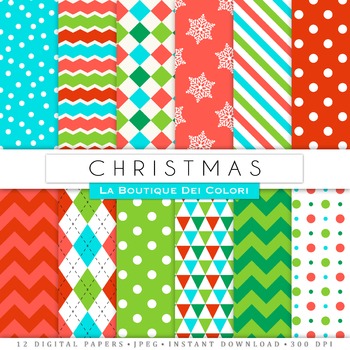 Pink Christmas Digital Paper, scrapbook backgrounds by La Boutique dei  Colori