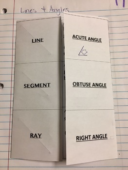 Preview of Lines & Angles Interactive Notebook Foldable