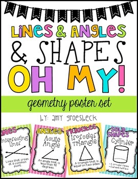 Preview of Lines & Angles & Shapes! Oh My! – Geometry Poster Set