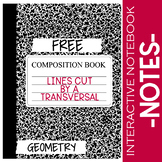 Lines Cut by a Transversal Notes for Interactive Notebook FREE