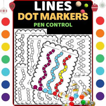 Preview of Lines Dot Markers Bingo dabbers Pencil control Worksheets for toddlers