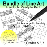 Art Lessons - Bundle of Line Drawings Ready to Print - Thi