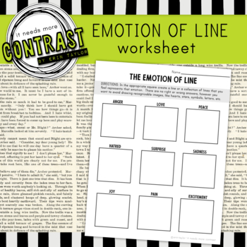 Preview of Lines Express Emotion - Worksheet Printable for Art 1 or Middle School Art Class