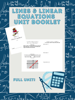 Preview of Lines & Linear Equations Unit Booklet (1 of 2)