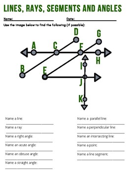 Preview of Lines, Rays, Segments, and Angles- Easel Worksheet-Online Learning/Tutoring-